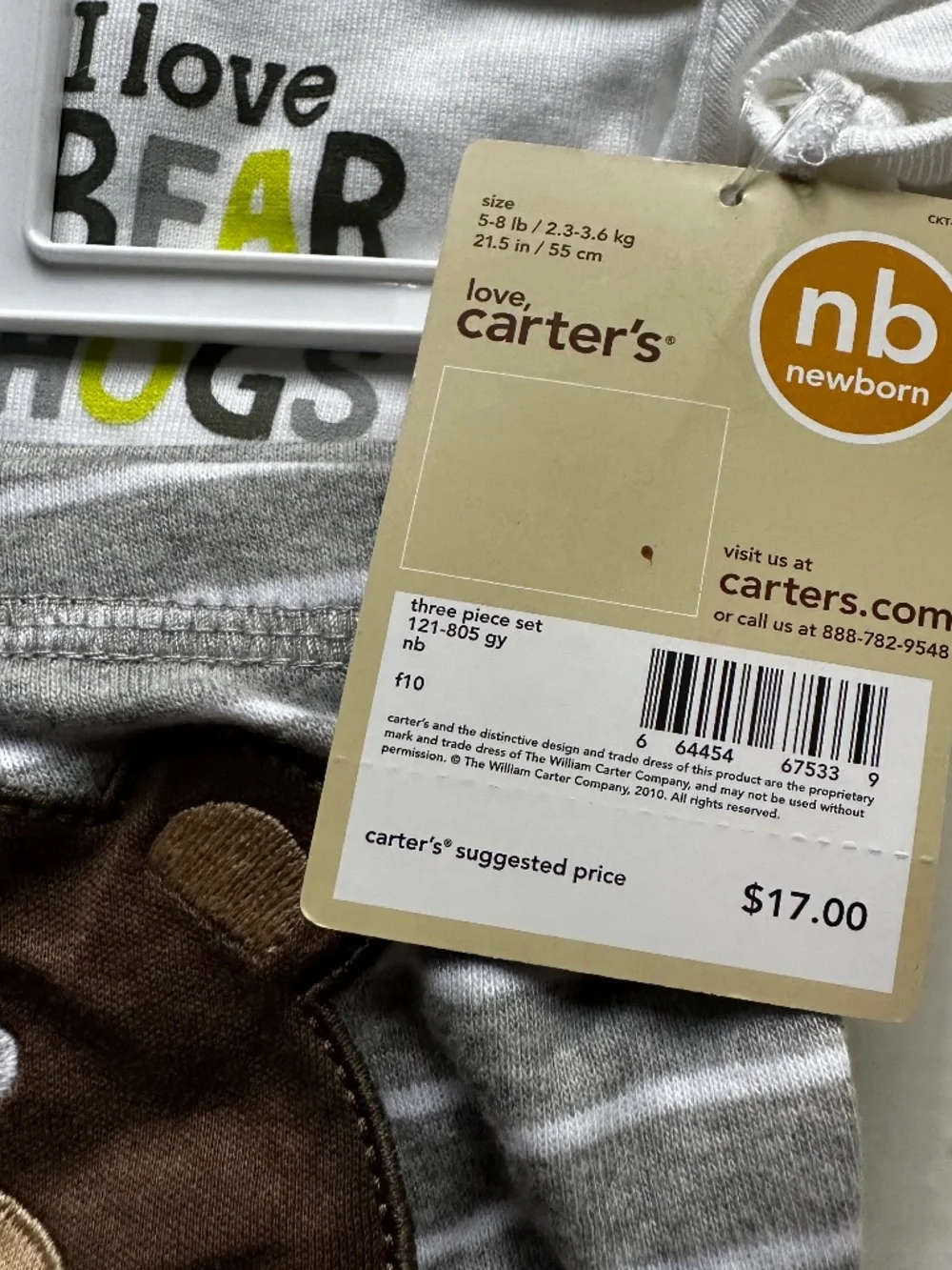 Carter's Baby 3-Piece Little Layette Bear Set